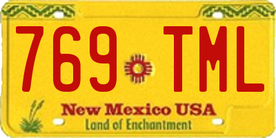 NM license plate 769TML