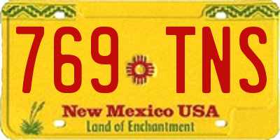 NM license plate 769TNS