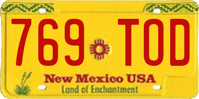 NM license plate 769TOD