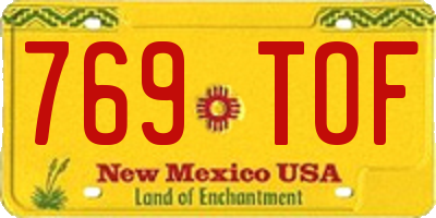 NM license plate 769TOF