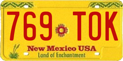 NM license plate 769TOK