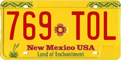 NM license plate 769TOL