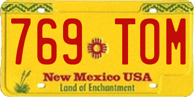 NM license plate 769TOM