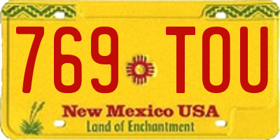 NM license plate 769TOU