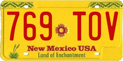 NM license plate 769TOV