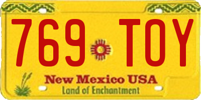 NM license plate 769TOY