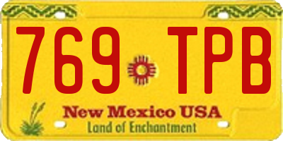NM license plate 769TPB