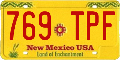 NM license plate 769TPF