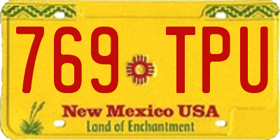 NM license plate 769TPU