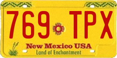 NM license plate 769TPX