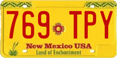 NM license plate 769TPY