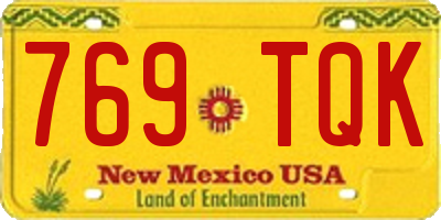 NM license plate 769TQK