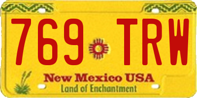 NM license plate 769TRW