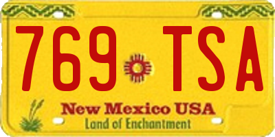 NM license plate 769TSA