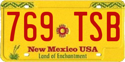 NM license plate 769TSB