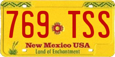 NM license plate 769TSS