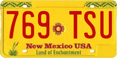 NM license plate 769TSU