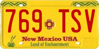 NM license plate 769TSV