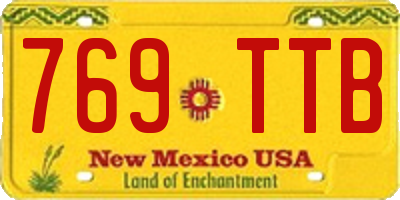 NM license plate 769TTB