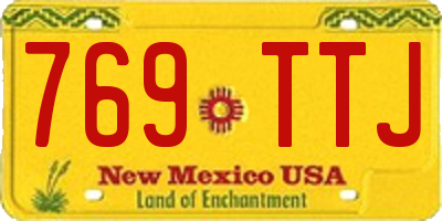 NM license plate 769TTJ