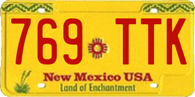 NM license plate 769TTK