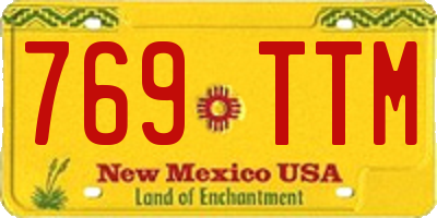 NM license plate 769TTM