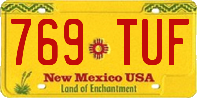 NM license plate 769TUF