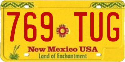 NM license plate 769TUG