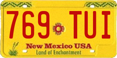 NM license plate 769TUI