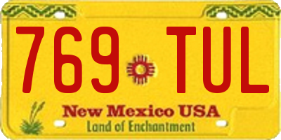 NM license plate 769TUL