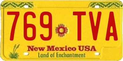 NM license plate 769TVA