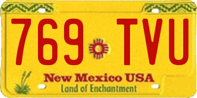 NM license plate 769TVU