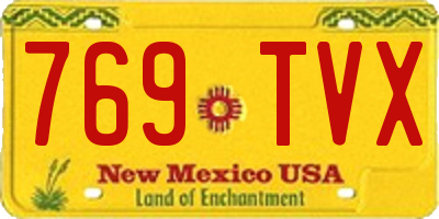 NM license plate 769TVX