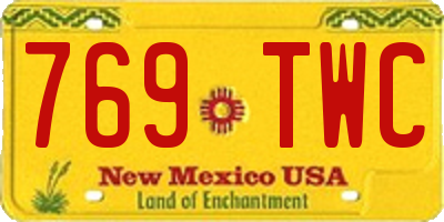 NM license plate 769TWC