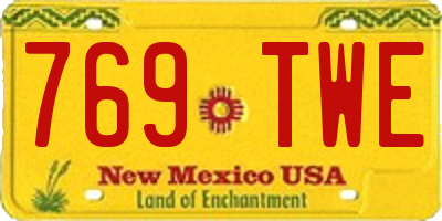 NM license plate 769TWE