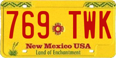 NM license plate 769TWK