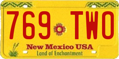 NM license plate 769TWO