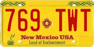 NM license plate 769TWT