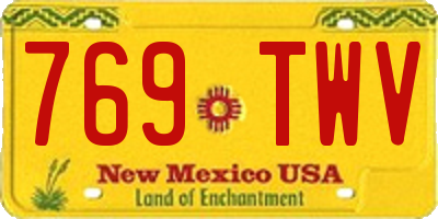 NM license plate 769TWV