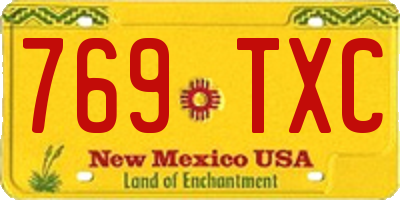 NM license plate 769TXC