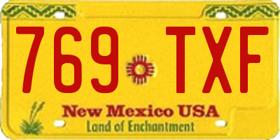 NM license plate 769TXF