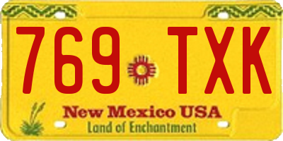 NM license plate 769TXK