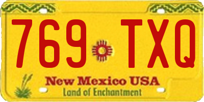 NM license plate 769TXQ