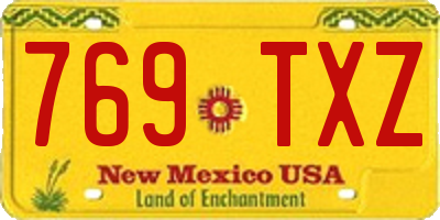 NM license plate 769TXZ