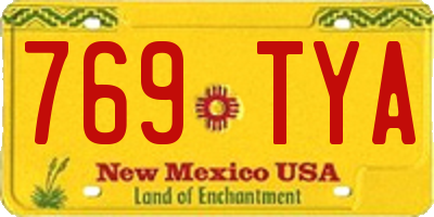 NM license plate 769TYA