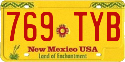 NM license plate 769TYB