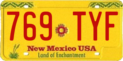 NM license plate 769TYF