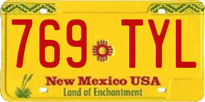 NM license plate 769TYL