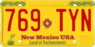 NM license plate 769TYN