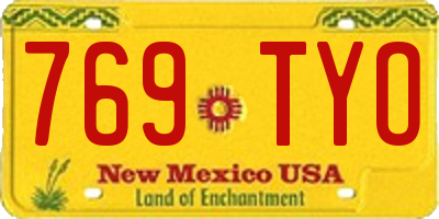 NM license plate 769TYO